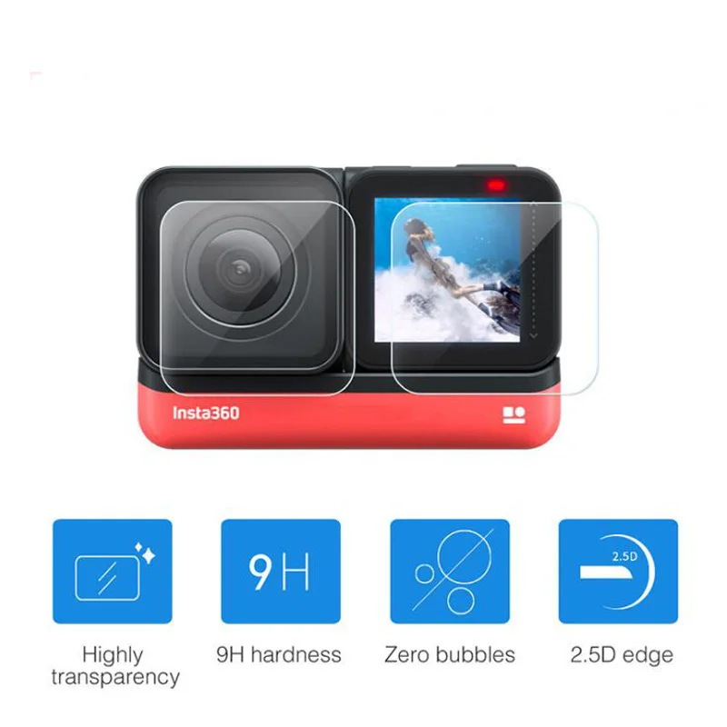 Custodia Protettiva In Vetro Duro Per Insta360 One R/Rs Twin 1 Pollice Edition 4K Action Camera Leica Lens Pellicola Protettiva Lcd