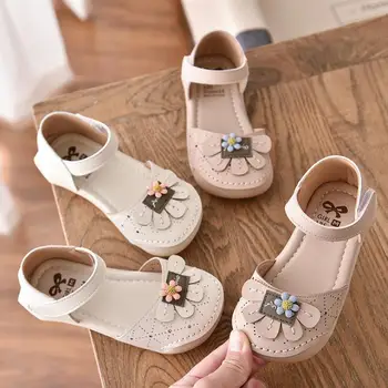 

Beautiful Flower Baby Girl Summer Sandals Kids Soft Flat Princess Children's Beach Sandals For Little Girls Shoes