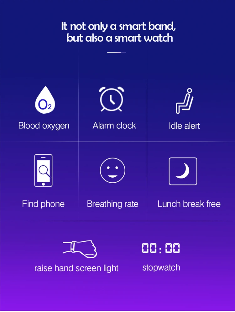 Из натуральной кожи ремешок Smartwatch кровяное давление входящий вызов Будильник Напоминание о сна водонепроницаемый спортивный режим Smartband
