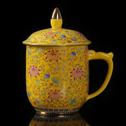 Jingdezhen Ceramic Tea Mug Home Office Household Silver Cup 999 Sterling Silver Health Water Cup Personal Mug Drinkware