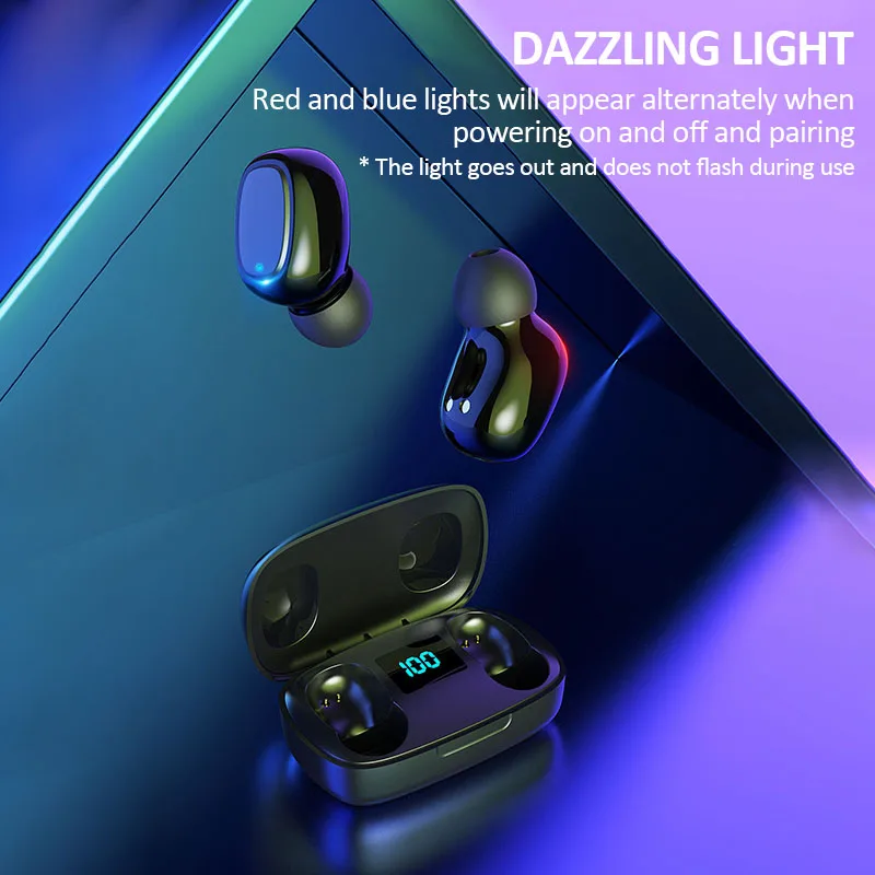 DUSH Earphones Wireless headphones Bluetooth Earphone TWS Earbuds 5 0 Blutooth Ear Phones LED Display For iOS Android iPhone