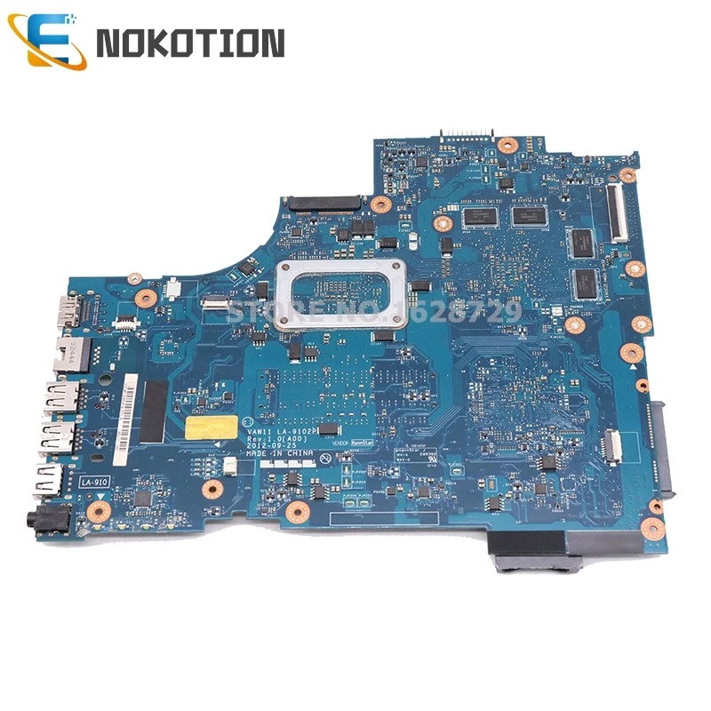 NOKOTION VAW11 LA-9102P CN-0C2GJ2 0C2GJ2 C2GJ2 для Dell inspiron 17R-5721 3721 5721 Материнская плата ноутбука SR0XL I5-3337U Процессор DDR3