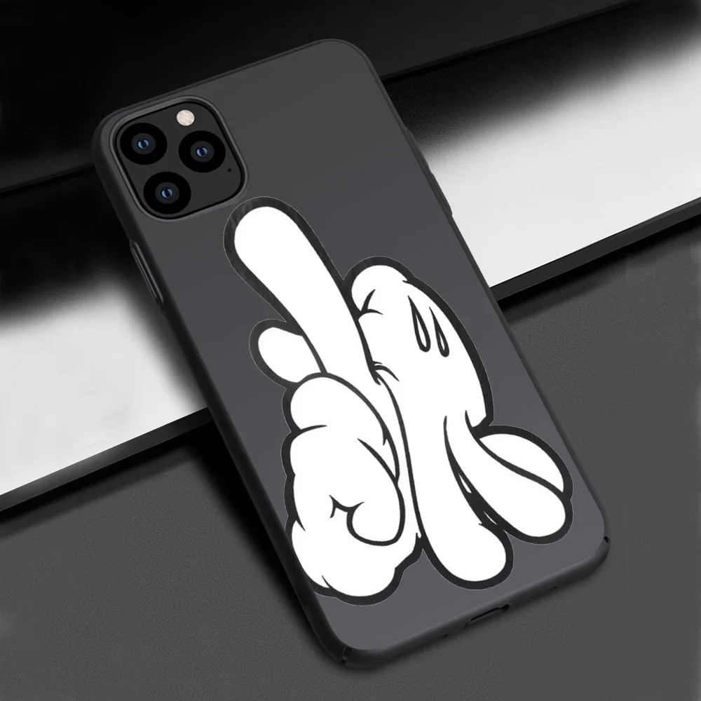 Fundas черный чехол для телефона с мышкой для Apple iPhone 11 Pro max чехол для iPhone 7 8 6 6S Plus X XS чехол для max XR для iPhone 5 5S SE 6 8 - Цвет: 01