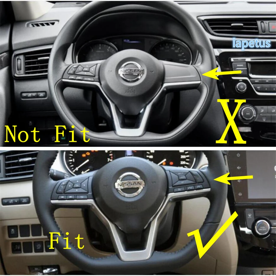 Lapetus Авто Руль украшения рамка Крышка отделка Подходит для Nissan Rogue/X-trail X Trail T32- углеродное волокно ABS