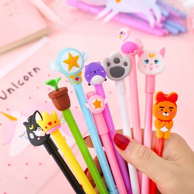 10 unids/набор гелевых ручек для единорога Kawaii escuela Gel pluma de tinta Escuela de papelerina oficina proveedores