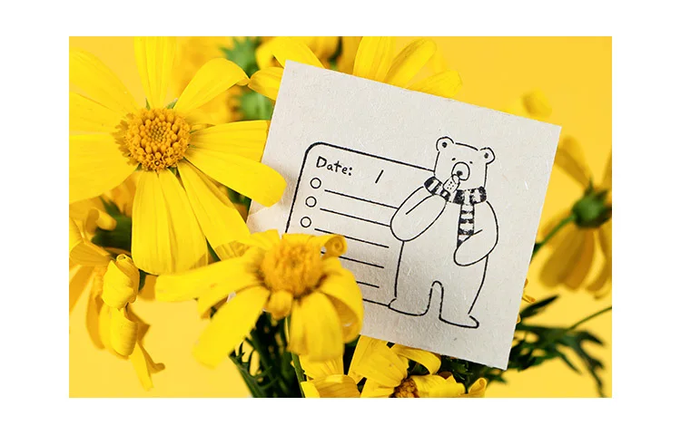 Vintage Handbook Planner Function Series Decoration Bear Stamp Wooden Rubber Stamps Scrapbooking Stationery DIY Craft Standard