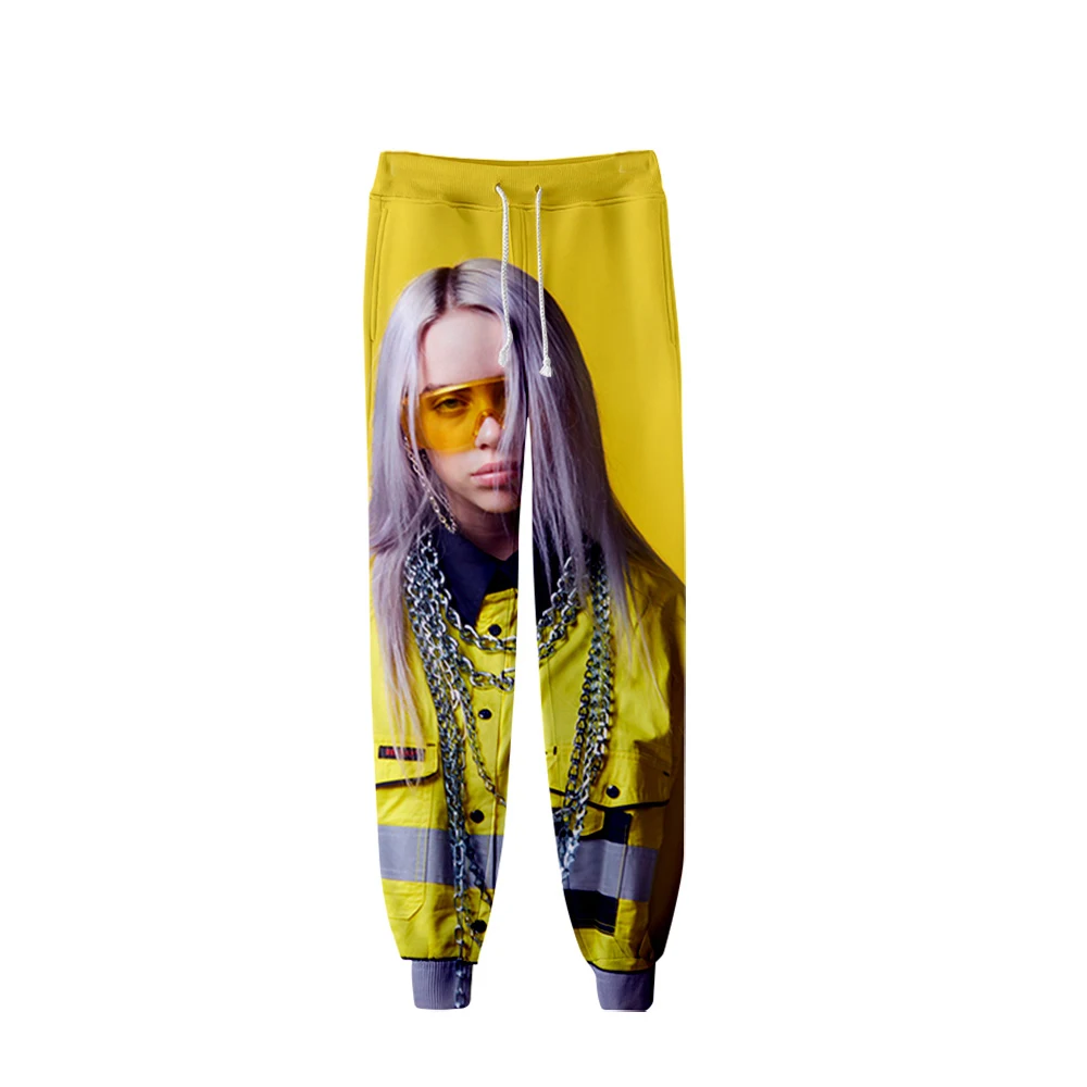 Новая горячая распродажа, повседневные брюки Billie Eilish3D для мужчин и женщин, модные осенние и зимние удобные белые спортивные штаны с 3D рисунком для мальчиков и девочек