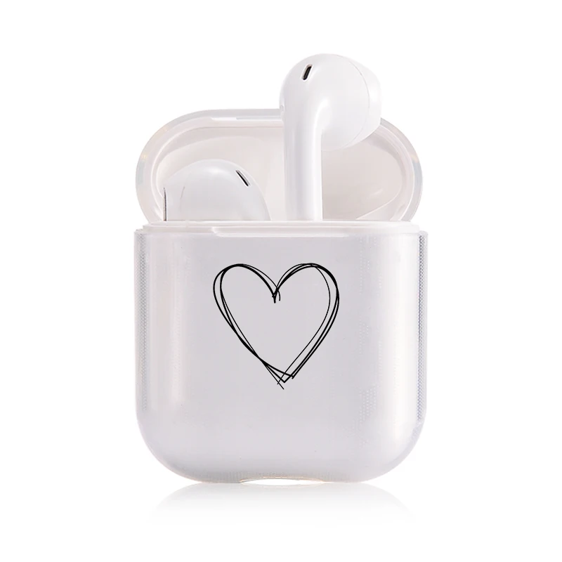 I201493 Прекрасный портативный чехол Airpods, беспроводное сердце, черная буква, зеленый круг, милый поп прозрачный защитный чехол для наушников - Цвет: I201493