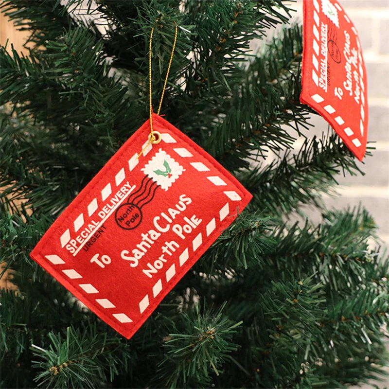 5Pcs Red Envelope Christmas Decoration Creative Christmas Tree Decorations Pendant New Year Greeting Cards Xmas Home Decor