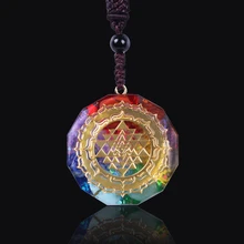 Orgonite Mặt Dây Chuyền Sri Yantra Vòng Cổ Linh Thiêng Hình Học Luân Xa Năng Lượng Vòng Cổ Thiền Trang Sức(China)