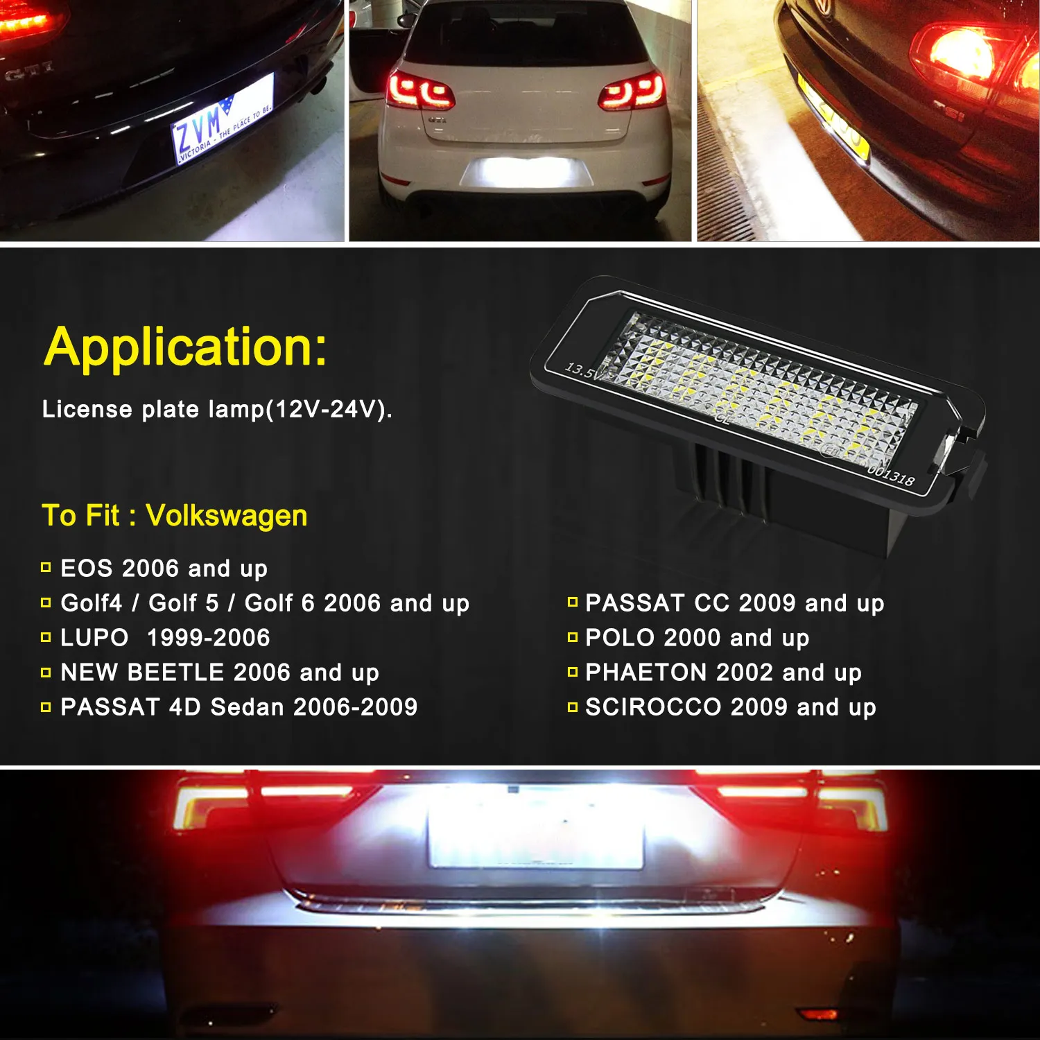 2 шт. светодиодный светильник номерного знака для VW Golf MK4 MK5 MK6 Passat PHAETON Polo CC Eos Scirocco лампы номерного знака