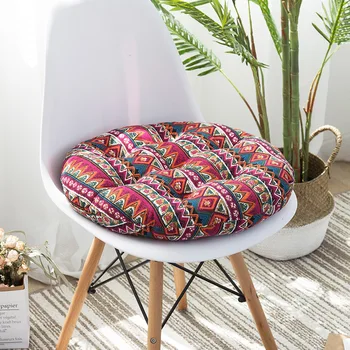 

22 Colors Modern Style Round Cushion For Dining Chair Seat Pad Quality Cotton Linen Thicken Buttock Mats Backrest Throw Pillow