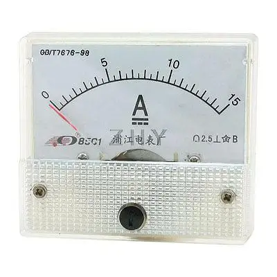

85C1 Model Dial Panel Analog Ampere Meter DC 0-15A 75mV
