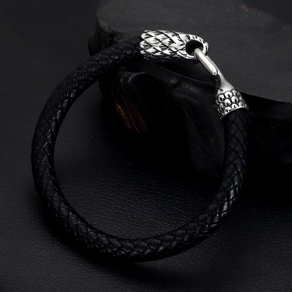 Edelstahl Tier Tiger Haken Verschluss Verbinder für 6mm 8mm Lederarmband Verbinden Teile für DIY Schmuck Machen Zubehör – Detail 7