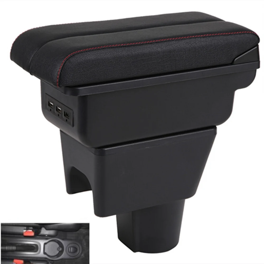 

For Renault Duster Nissan Terrano 3 Armrest Box Elbow Rest Center Console Storage with Phone Charging USB Interface Cup Holder