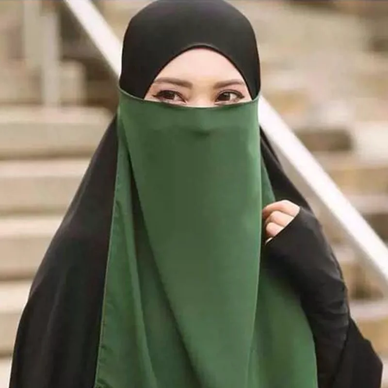 Modesty Face Cover Scarf Women Muslim Islamic Headband Headwrap Arab Prayer Veil Ramadan Niqab Single Layer Amira Cap 50*45cm modesty face cover scarf women muslim chiffon hijab islamic headband arab prayer veil ramadan niqab black single layer amira cap