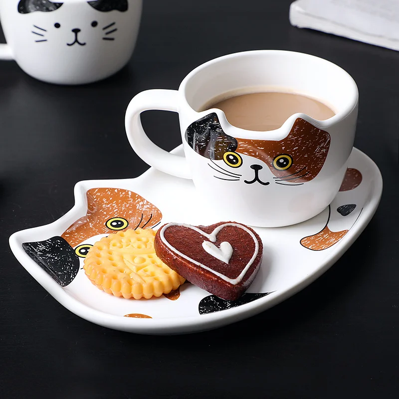 Cute-Cat-Ceramics-Coffee-Mug-Set-Handgrip-Animal-Mugs-With-Tray-Creative-Drinkware-Coffee-Tea-Cups