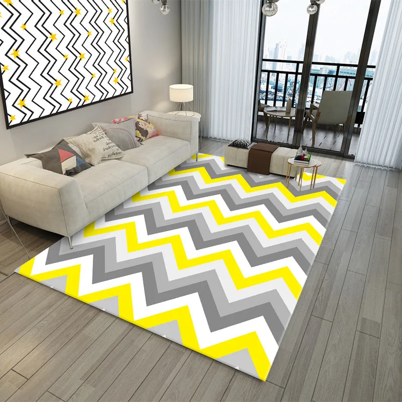 

Geometric Printing and Dyeing Living Room Carpet Baby Crawling Mat Can Machine Wash The Living Room Carpet Rug for Living Room