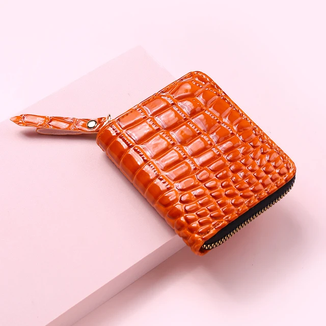 Short Wallets for Women Serpentine Leather PU Luxury Brand Girls Student Coin Purse Card Holder Ladies Clutch Money Bag orange