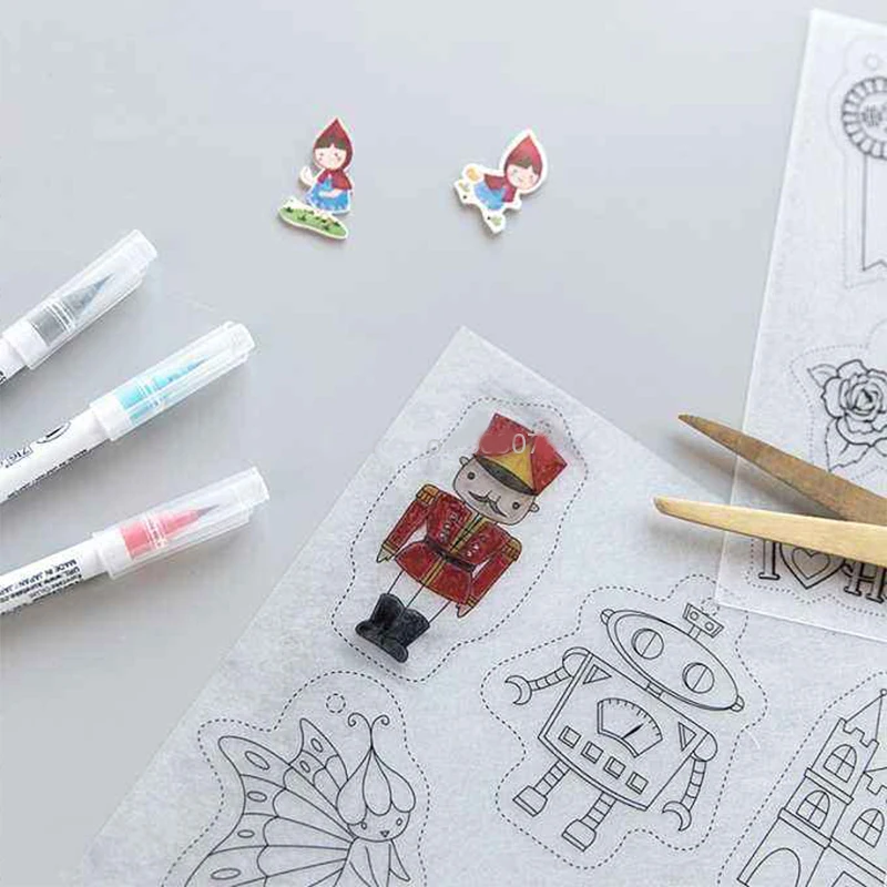 10Pcs A4 Inkjet Printing Shrinks film Plastic Sheet DIY Creative decorating printable shrink films 0.3mm thickness 5