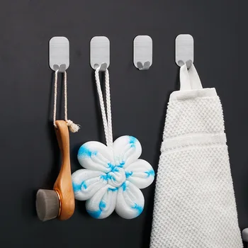 

Stainless Steel Wall Hook Self Adhesive Sticky Kitchen Home Bathroom Bath Ball Key Bag Coat Hanger Storage Hanging Holder Rack