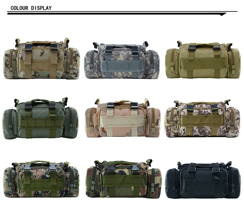 Molle Military Tactical Waist Bag Camping Traveling Hiking Climbing Nylon Shoulder Pack Pouch Outdoor Sports Hunting Gym Bag