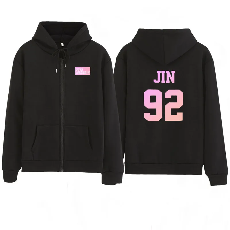  kpop jung kook 97 hoodies kpop Zip hoodie hoody sweatshirt love yourself KPOP sweatshirt XL for cas