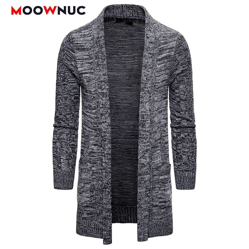 

Cardigan Men Fashion Long Sweaters Winter Male Solid Warm Autumn Spring Brand MOOWNUC Homme Sweaters Casual Slim Windproof New