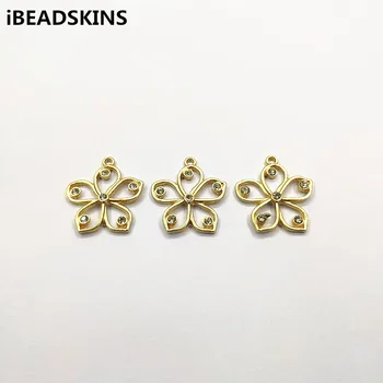 

New arrival! 27x25mm 50pcs/lot Zinc alloy Rhinestone Flower-shape charm/Connectors for Earrings parts,hand Made Jewelry DIY