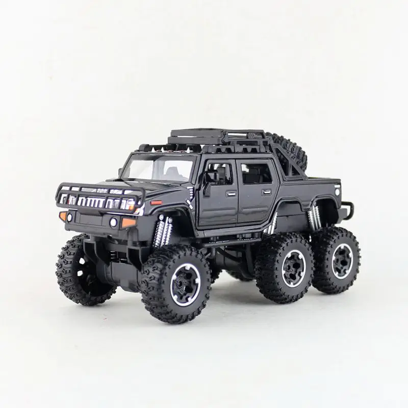 1:32/литая металлическая модель/внедорожник Hummer Monster Police/светильник и