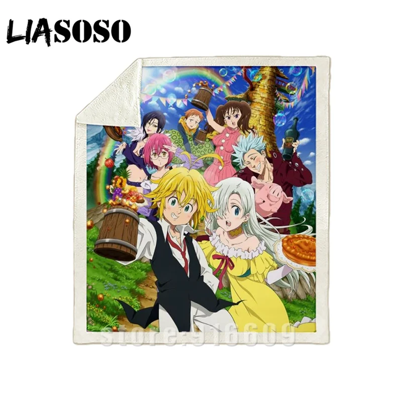 Диван-кровать с узором, офисное одеяло Nanatsu No Taizai The Seven Deadly Sins, одеяло-покрывало для мальчиков и девочек, Походное одеяло - Цвет: 24