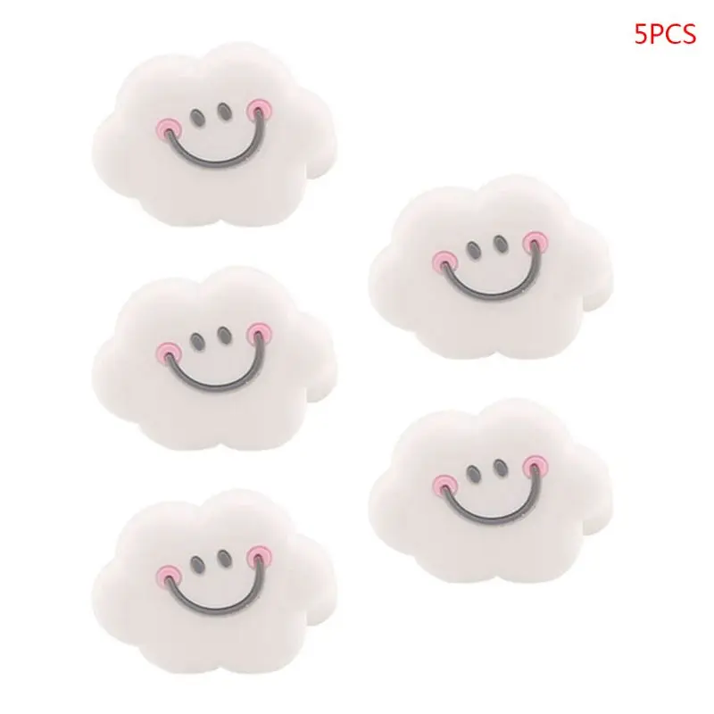 

5 Pcs/pack Silicone Beads Mini Cloud Shape Pacifier Chain DIY Making Accessories Children Infants Teether Care Baby Chew Bead