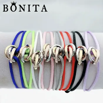 

Hot Titanium Steel Bracelet Metal Buckle Ribbon Lace Up Chain Multicolor Adjustable Size 14-26mm Bracelet Popular Unisex Jewelry