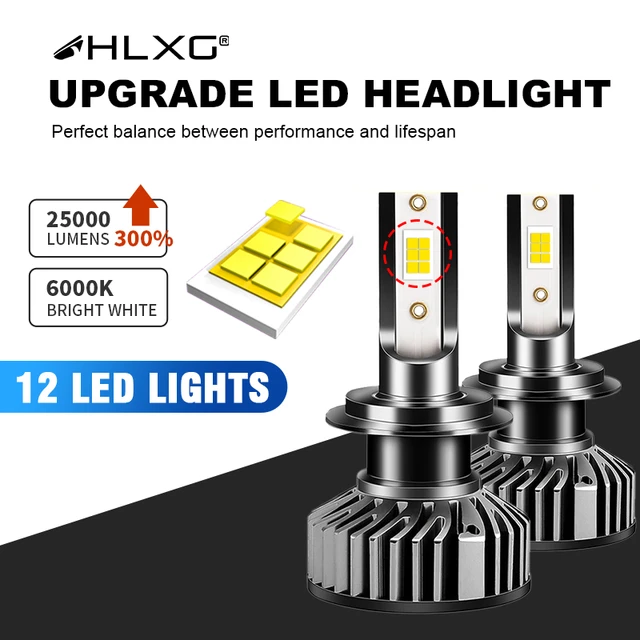 2Pcs H7 LED Canbus 25000LM 120W H11 LEDs H4 H1 H8 HB3 9005 9006 HB4 9012  Hir2 Car Headlight Bulbs Motorcycle Auto Fog Lights 6000K Dual Copper Tube  - buy 2Pcs H7