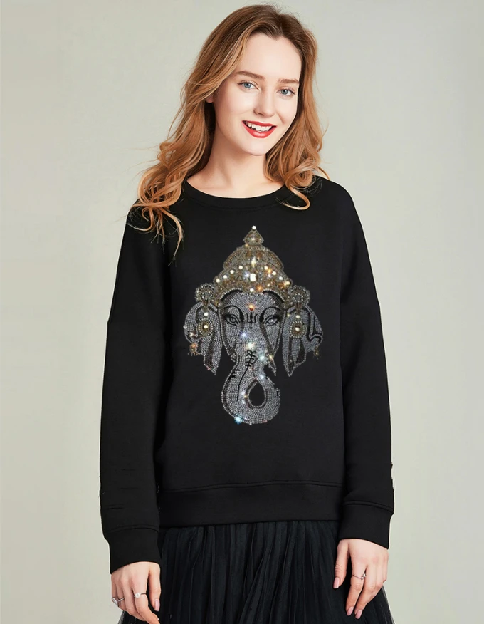 Sudadera con capucha mujer, suéter de alta calidad con piedras de diamante|Sudaderas con sudaderas| - AliExpress