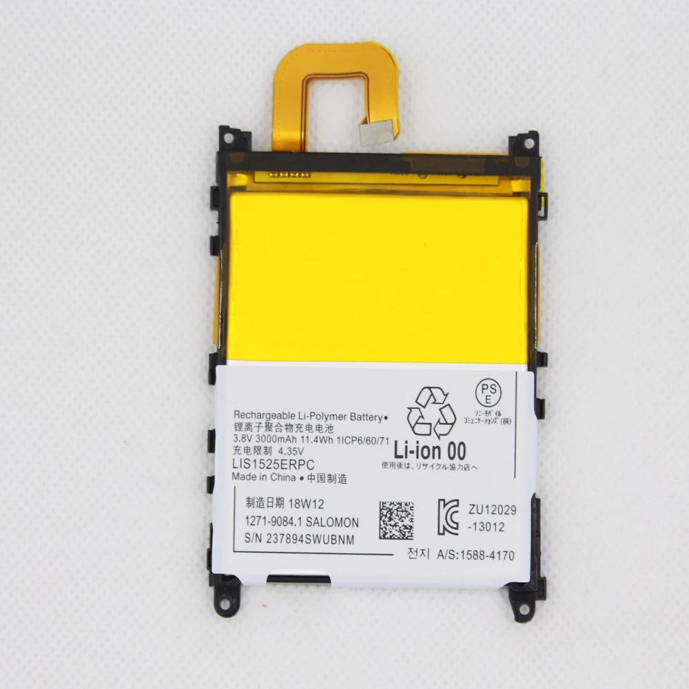 

2pcs/lot LIS1525ERPC 3.8V 3000mAh Replacement Lithium-ion batteria For Sony Xperia Z1 L39H C6902 C6903 Rechargeable Battery
