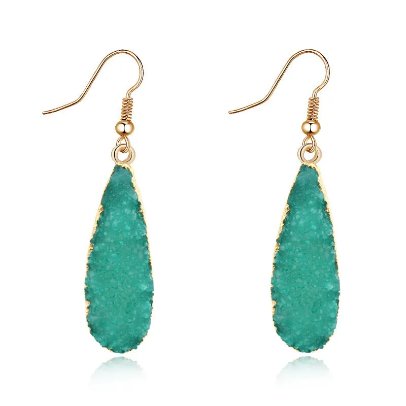 Vintage Bijoux Boho Geometric Druzy Resin Earrings Long Drop Earrings For Women Jewelry Statement Pendientes Mujer Moda 2019 (4)