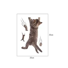 Наклейка "кошки" на стену, мультяшная Милая 3D котенок, животные, яркие, для ванной комнаты, отклеиваются и палочки, стикер для туалета, магазин UYT