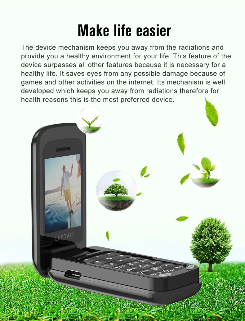 L8star BM60 мини флип музыкальный телефон Bluetooth циферблат мобильный телефон FM радио волшебный голосовой смены 3,5 разъем для наушников Mp3 музыкальный плеер