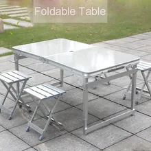 Один набор складной стул для стола алюминиевый столик для улицы, кемпинг стул регулируемый стол для барбекю Портативный Легкий настольный стол