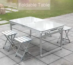 Один набор складной стул для стола алюминиевый столик для улицы, кемпинг стул регулируемый стол для барбекю Портативный Легкий настольный