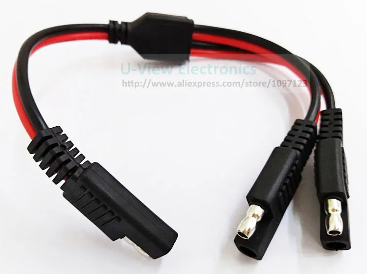 NCHTEK 14AWG от 1 до 2 SAE силовой удлинитель адаптер разъем 2Pin быстрое подключение разъём 30 см/ /1 шт