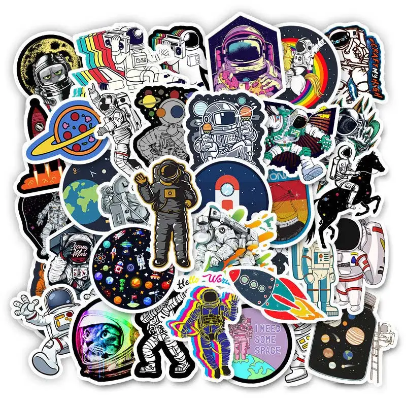 

50PCS Outer Space Stickers Pack Astronaut Cool For On The Laptop Fridge Phone Skateboard Travel Suitcase luggage Sticker