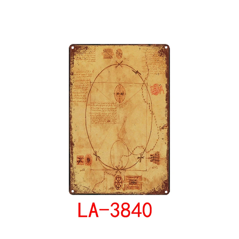 Эскиз леonardo da Vinci-металлические вывески, настенный плакат, доска, мотор, настенная живопись, античный винтажный бар, паб, Декор