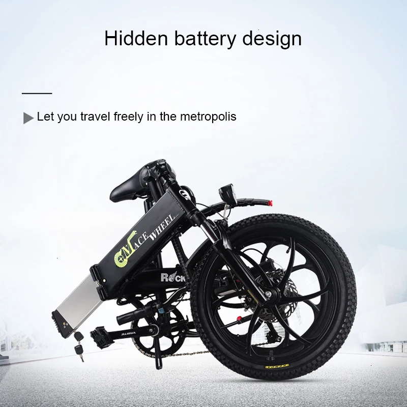 Smart 7.8AH Battery Folding Electric Bicycle Bike Moped Disc Brakes LED Front Light Electric Bicycle
