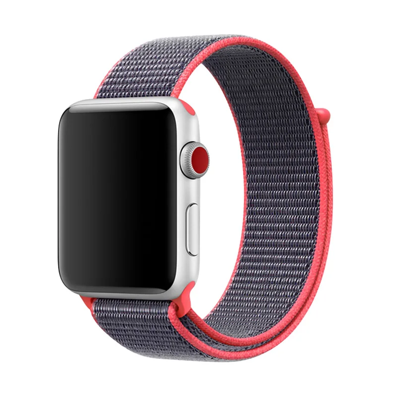 Light pink Тканые нейлоновые ремешки для Apple Watch Series 5 40 44 мм Pride Pulseira нейлоновый ремешок для часов 38 42 мм верблюжий браслет Аляска синий - Цвет ремешка: Light pink