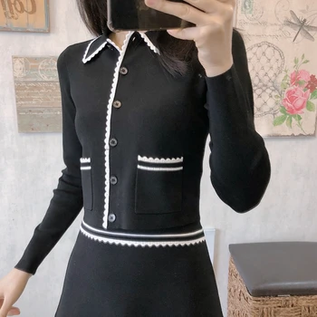 

Women Knitted Cardigan Sweater Single Breasted Knitted Sweater Knitwear Jacket With Button and Pockets New