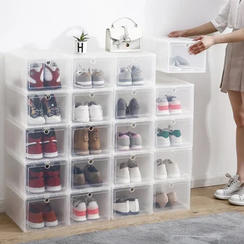 

Drawer Type Basketball Shoe Box Large Storage Hard Plastic Simple Sneaker Assembly For Shoes Organizer Drawer Box