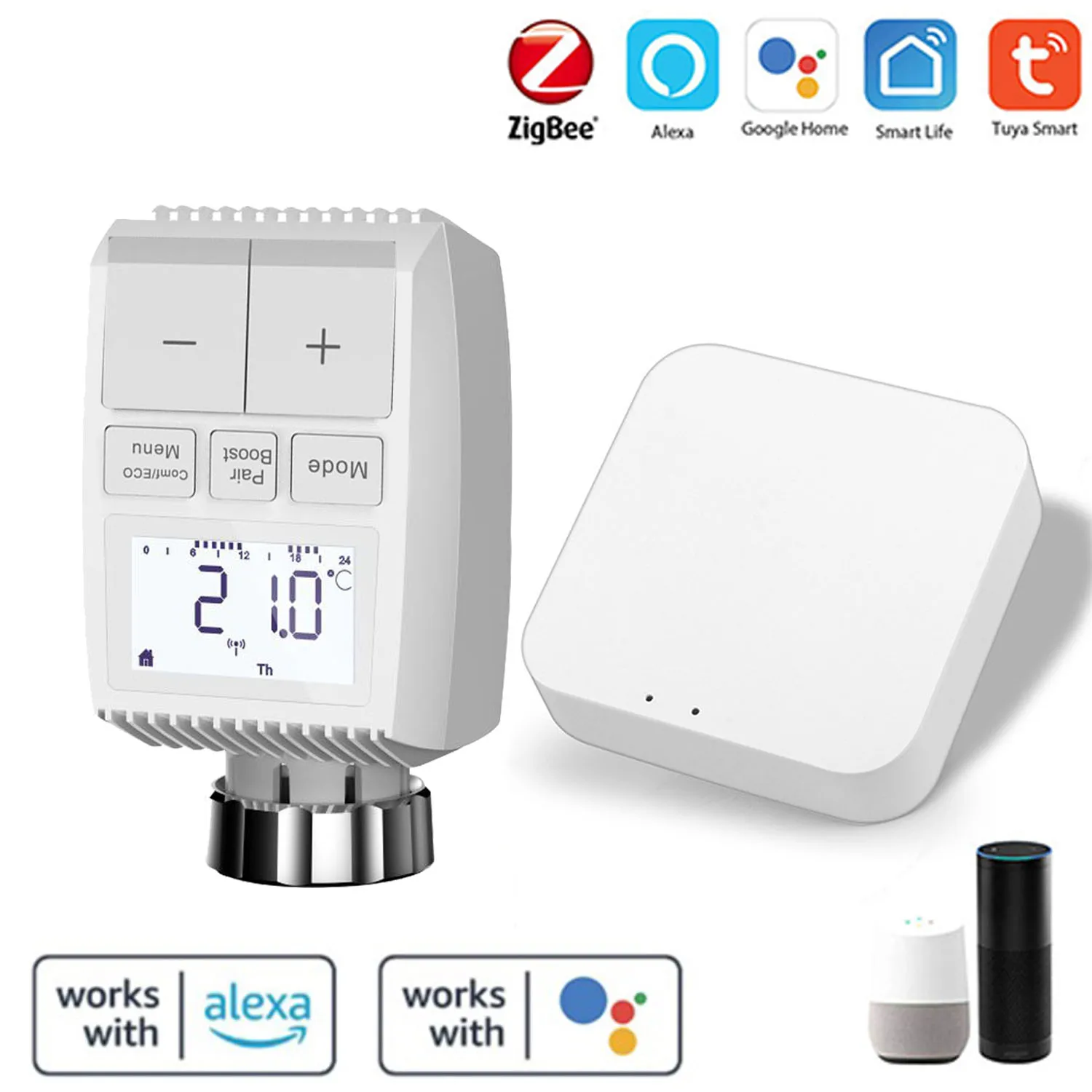 Tuya Zigbee3.0 Heating Temperature Controller Smart Speaker Voice Control  Thermostat Compatible with Amazon Alexa Google Home - AliExpress