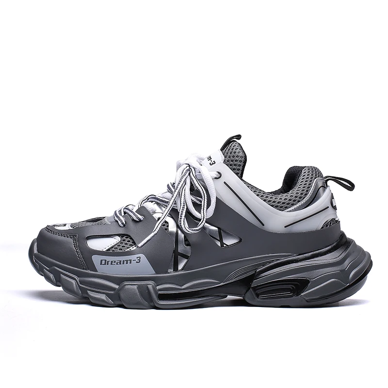 Gray Новинка года; модные мужские кроссовки; Zapatos De Hombre; дышащие мужские кроссовки из сетчатого материала; повседневная обувь для бега; Chaussures Hommes; мужские кроссовки - Цвет: Gray